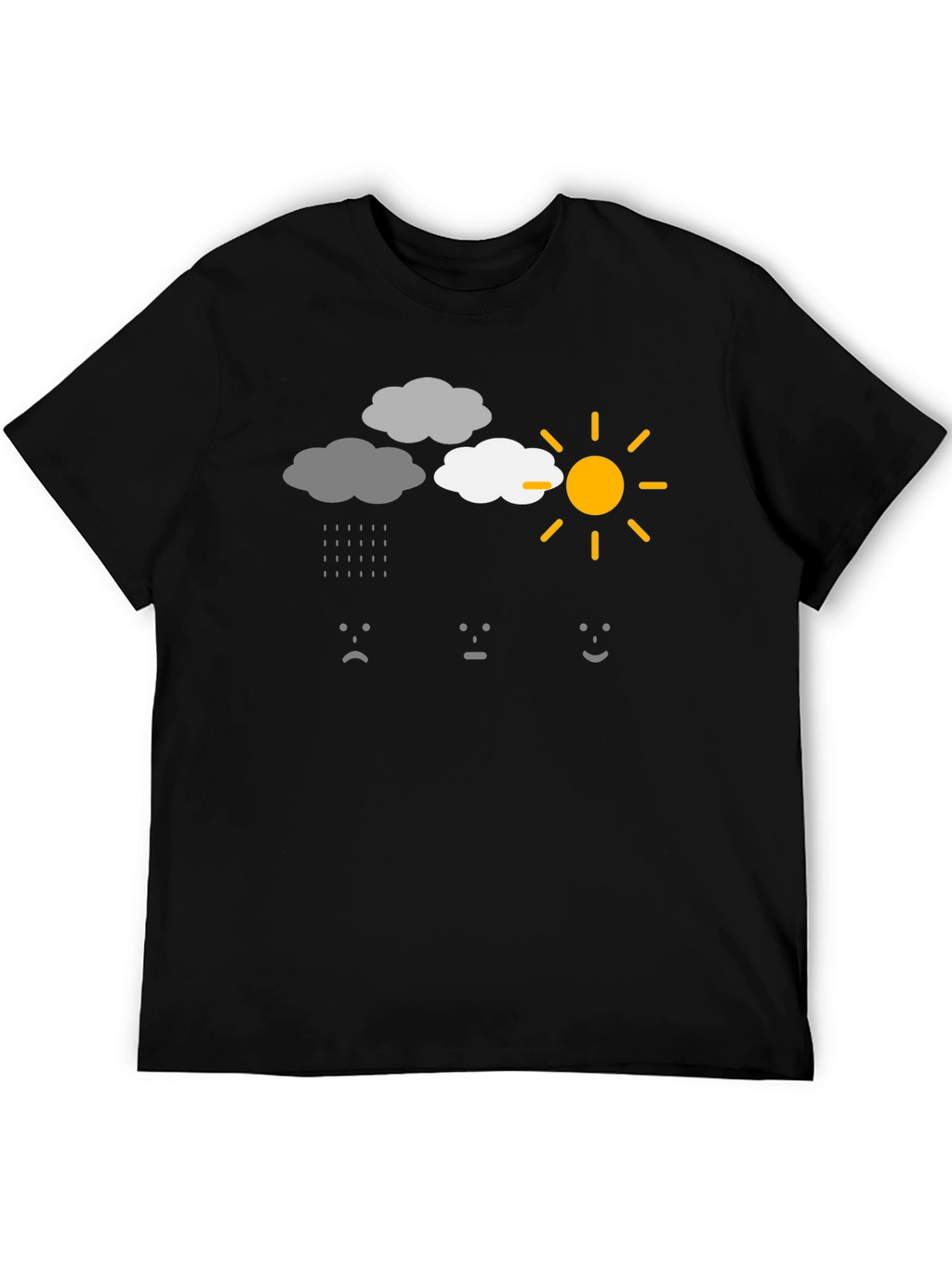 Weather Mood Graphic T-Shirt - Black Cotton Tee