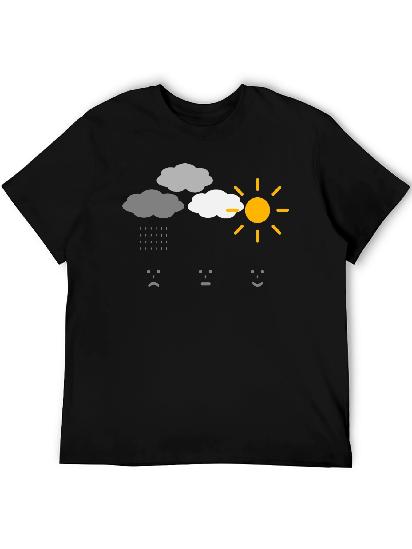 Weather Mood Graphic T-Shirt - Black Cotton Tee