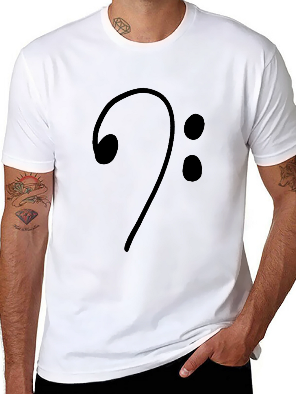Bass Clef Music T-Shirt - Stylish Musical Apparel