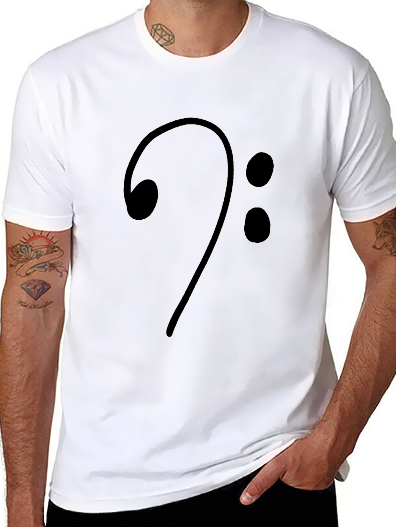 Bass Clef Music T-Shirt - Stylish Musical Apparel
