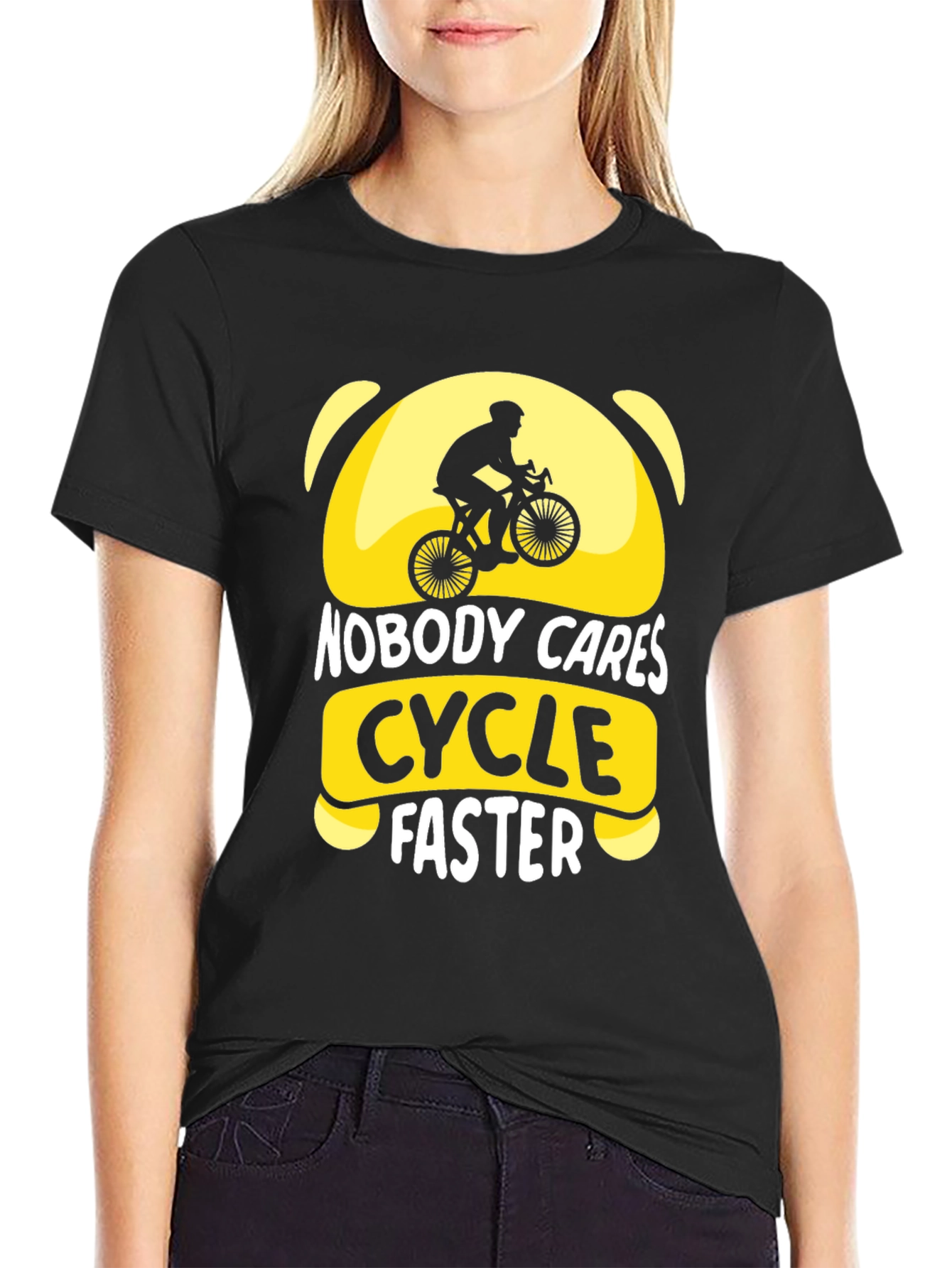Nobody Cares Cycle Faster Graphic T-Shirt