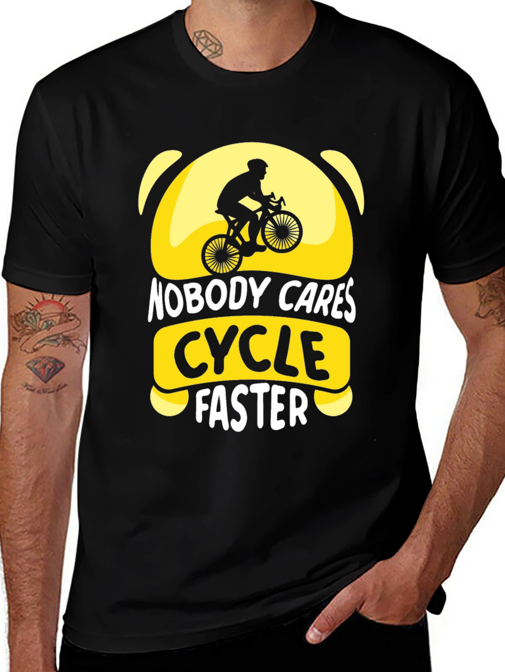 Nobody Cares Cycle Faster Graphic T-Shirt