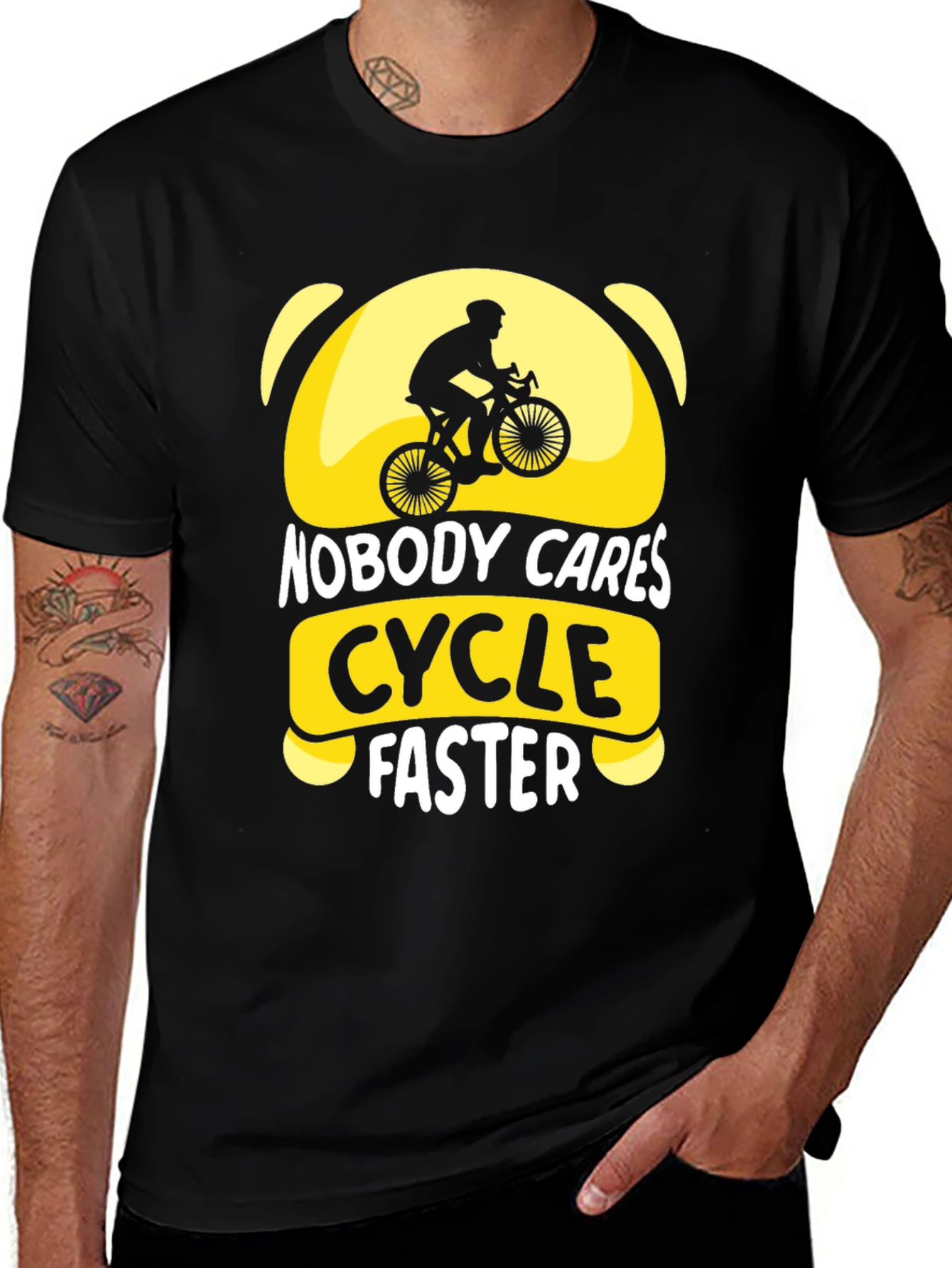 Nobody Cares Cycle Faster Graphic T-Shirt
