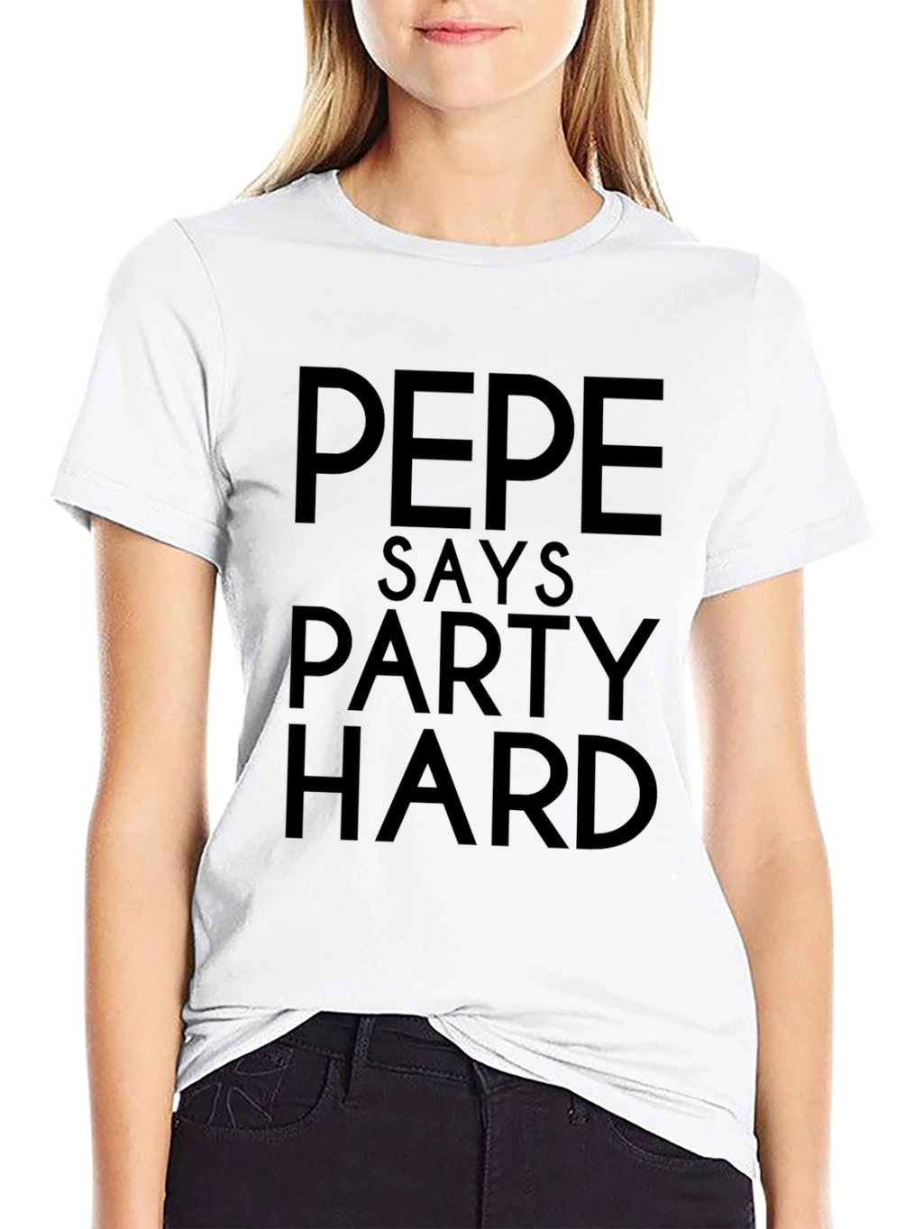 Pepe Says Party Hard Black Graphic Tee