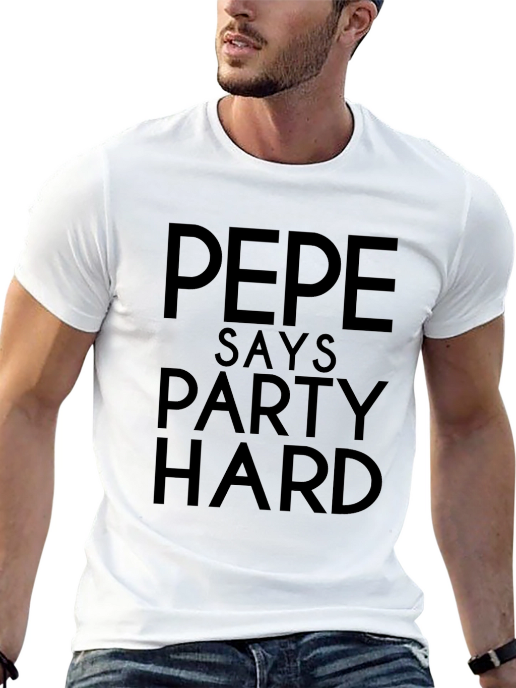 Pepe Says Party Hard Black Graphic Tee