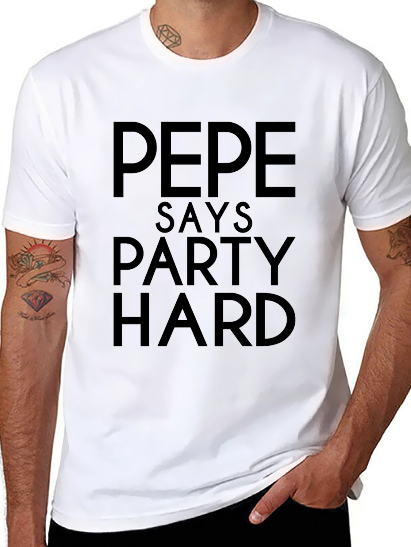 Pepe Says Party Hard Black Graphic Tee