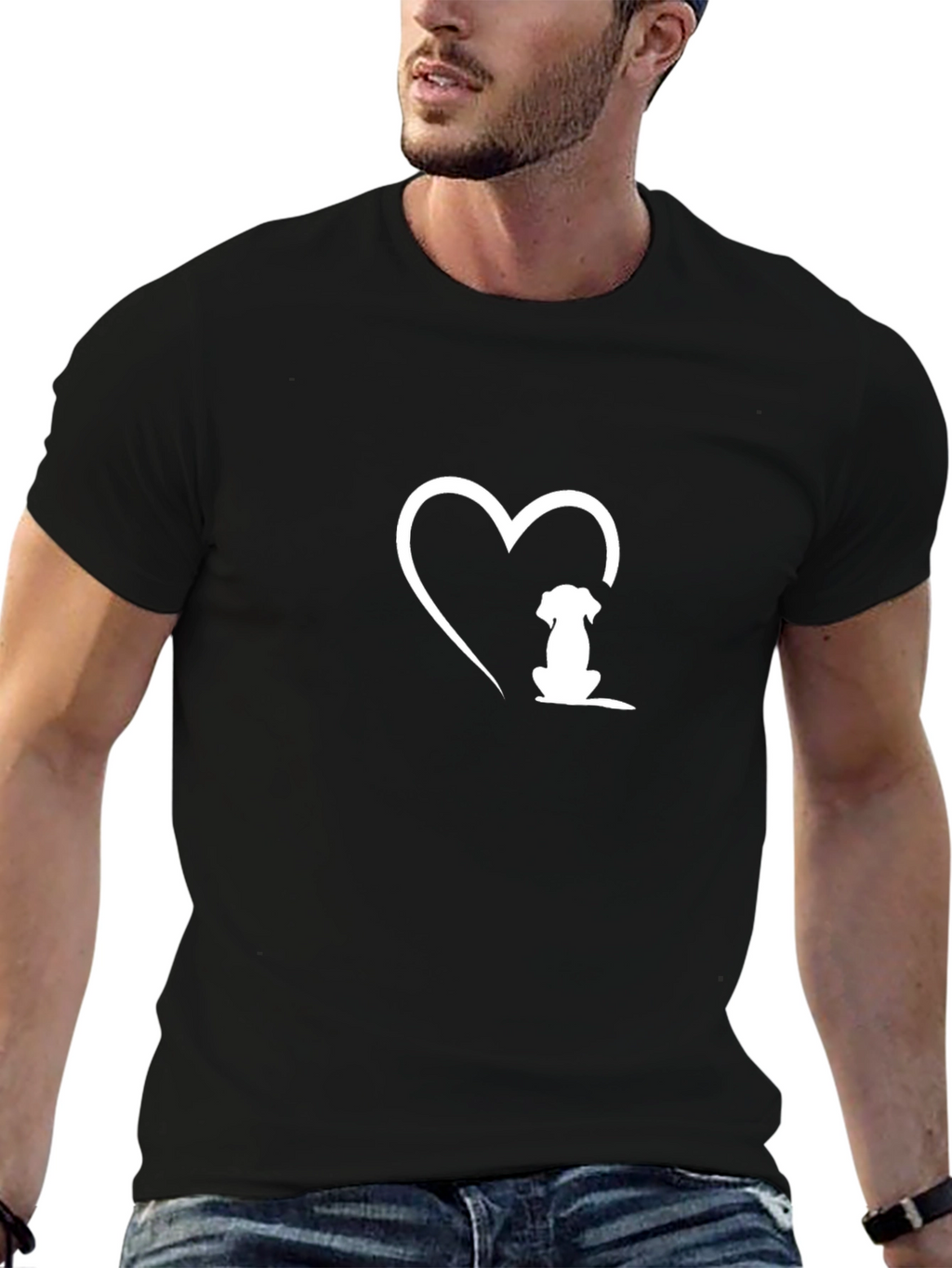 Dog Lover T-Shirt - Heart & Puppy Design