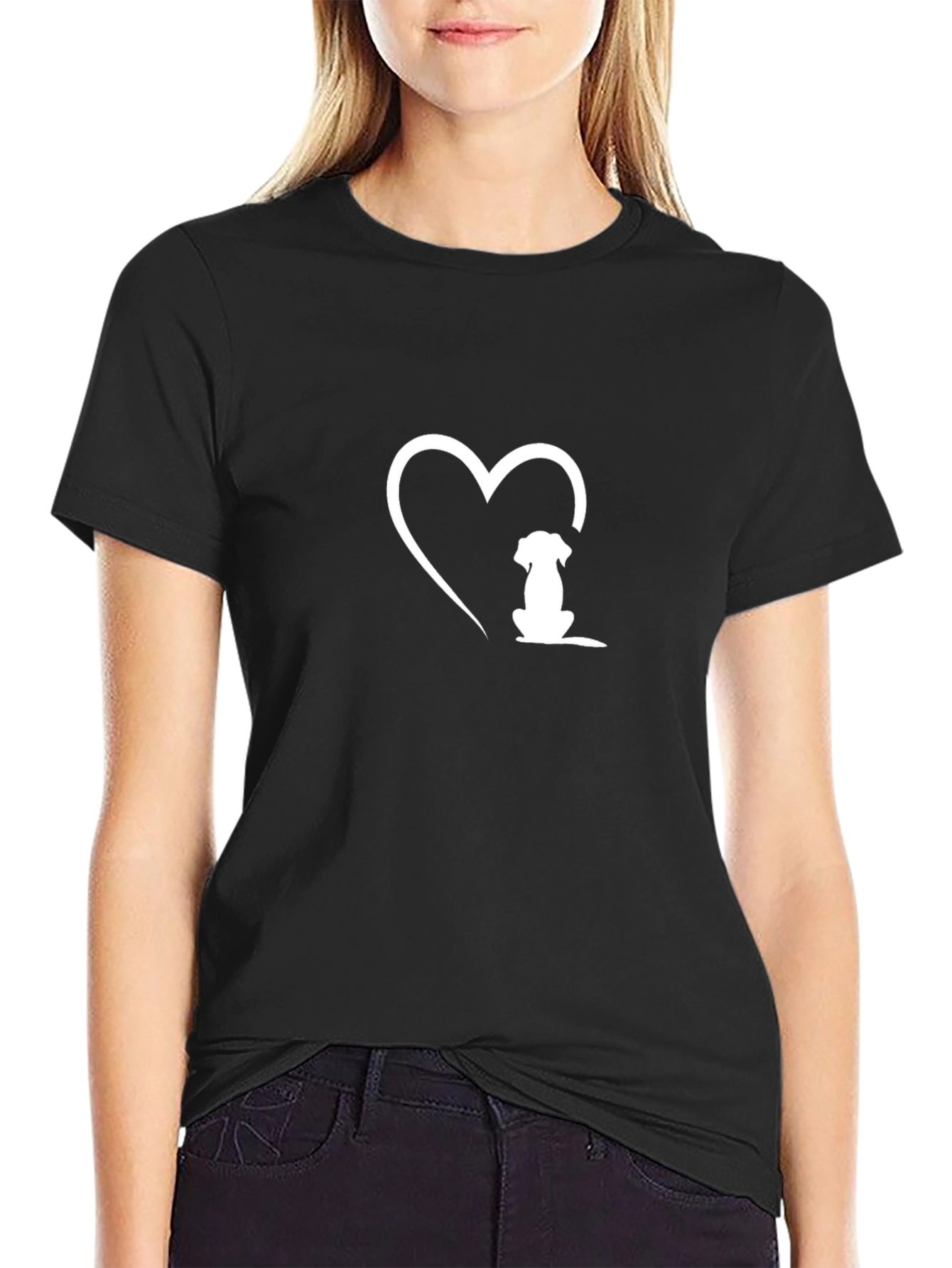 Dog Lover T-Shirt - Heart & Puppy Design