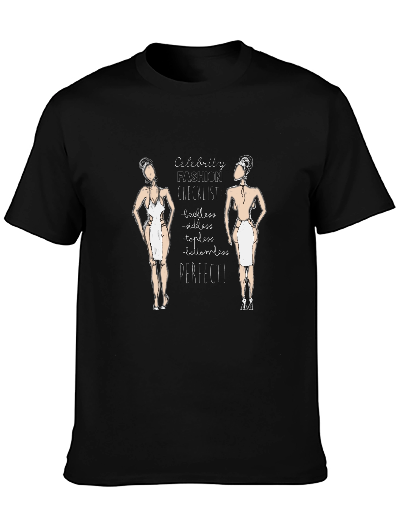 Celebrity Fashion Checklist Black T-Shirt