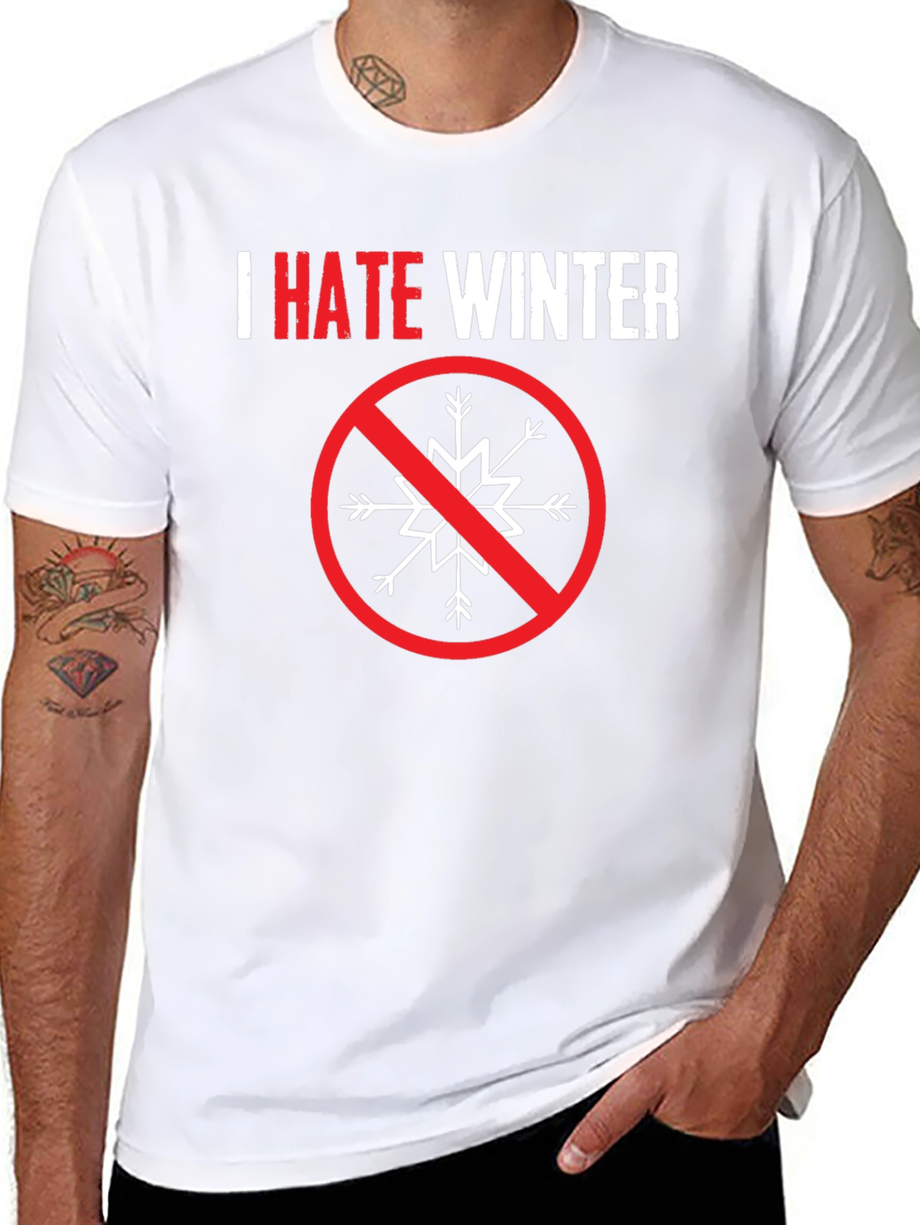 I Hate Winter Graphic Tee - Anti-Winter Statement Shirt