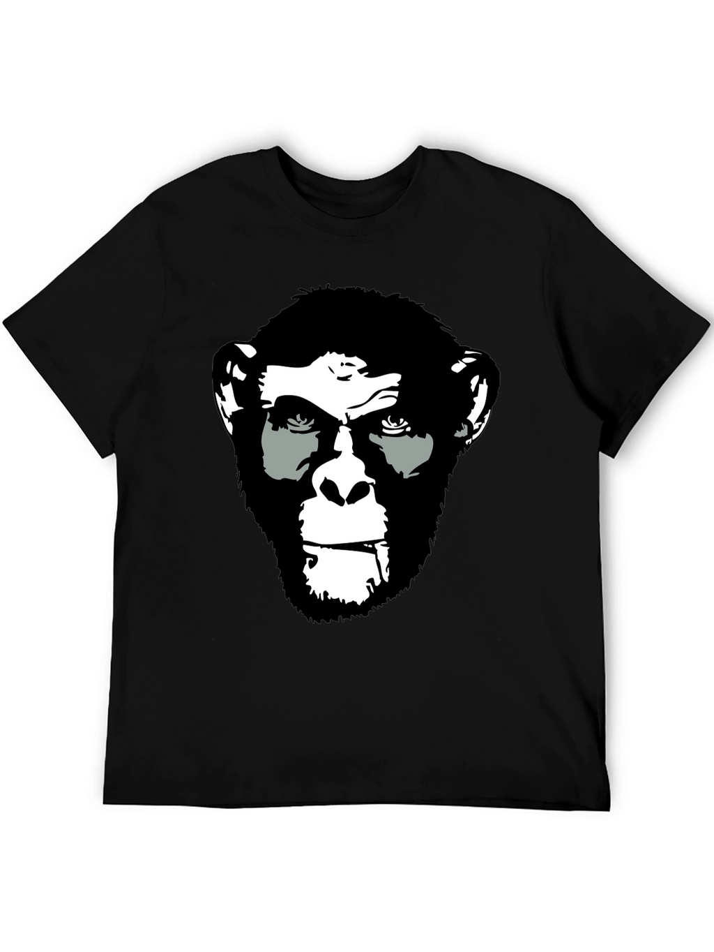 Ape Face Graphic Print Black T-Shirt