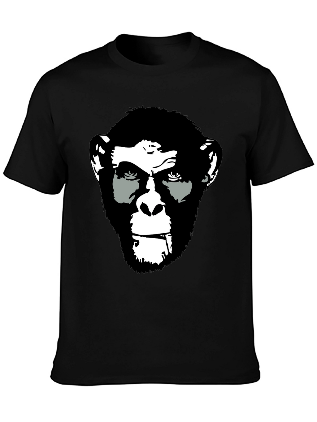Ape Face Graphic Print Black T-Shirt