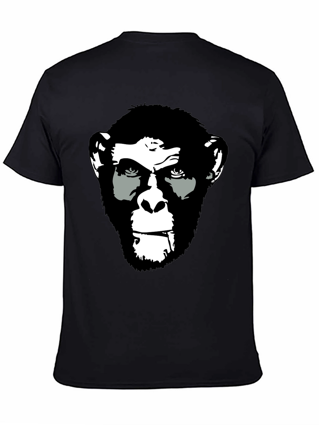 Ape Face Graphic Print Black T-Shirt