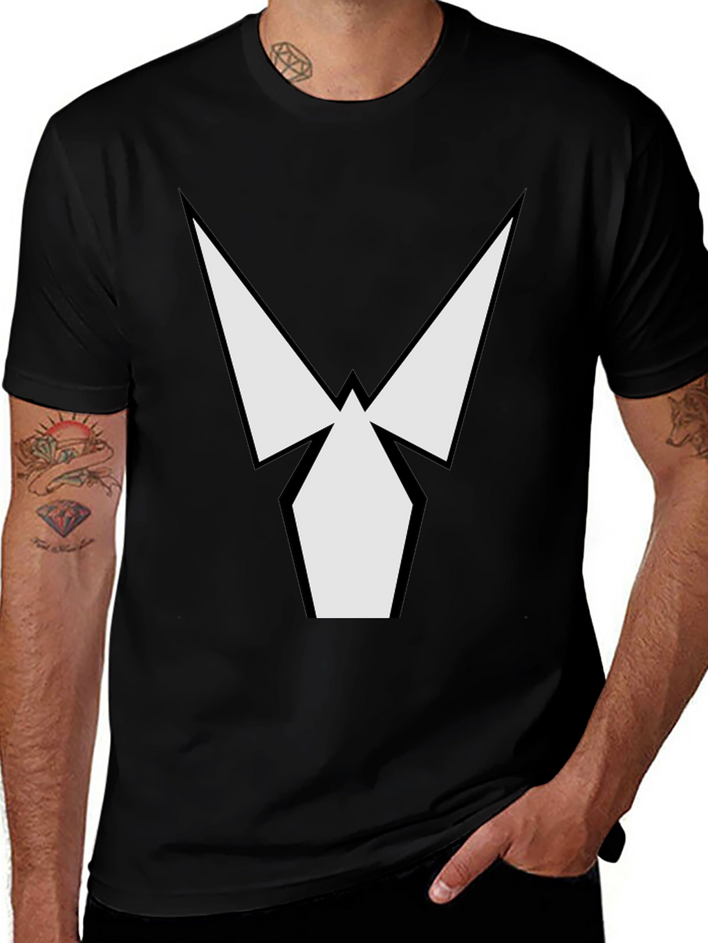 Geometric Graphic Black T-Shirt