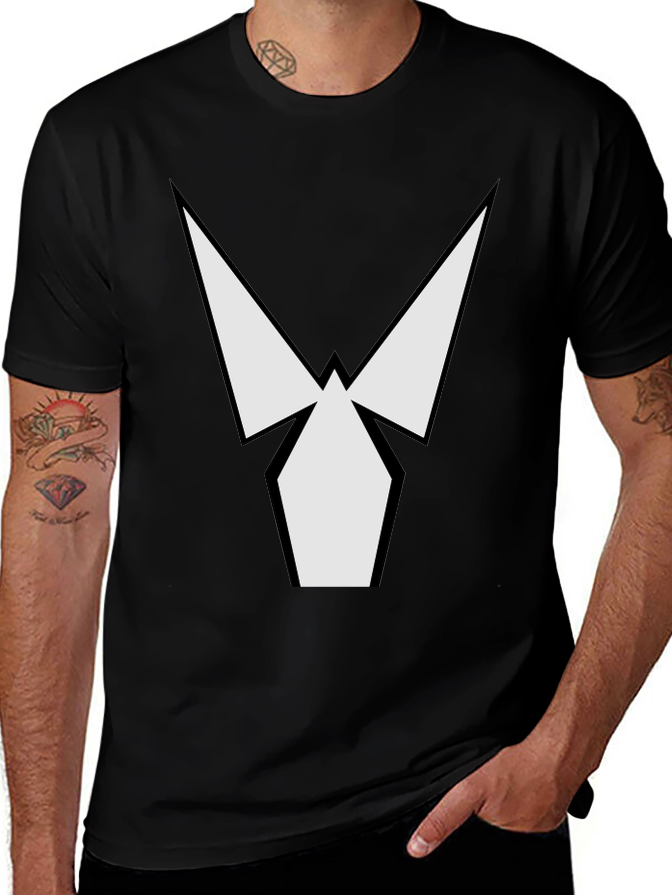 Geometric Graphic Black T-Shirt