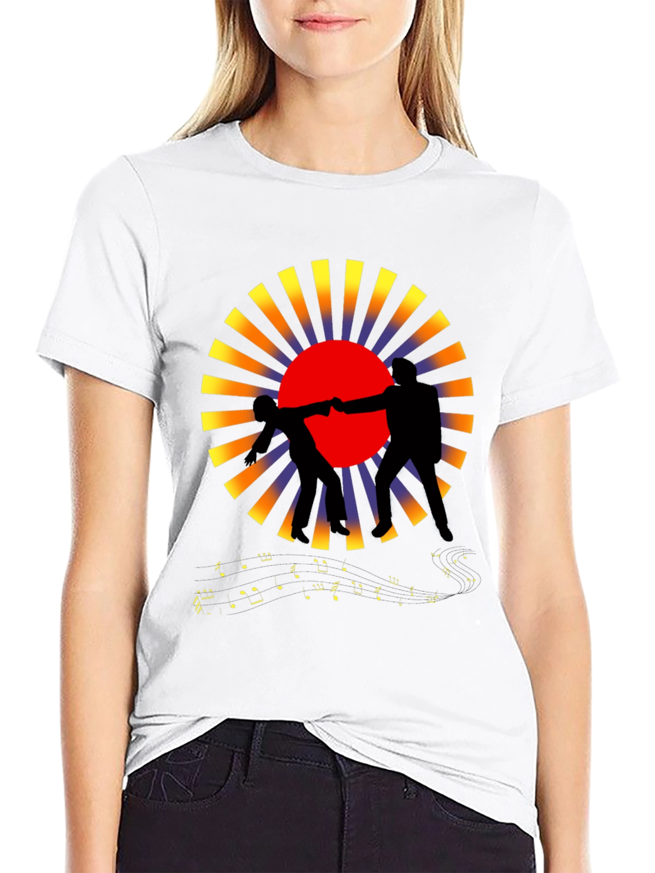 Sunset Fist Bump Black Graphic Tee