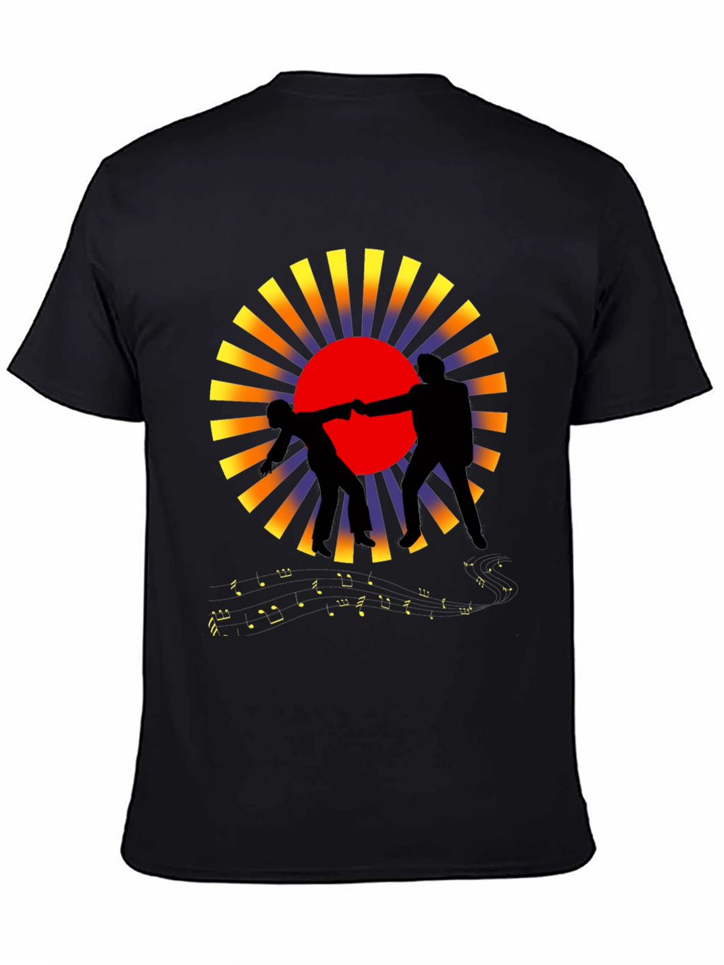 Sunset Fist Bump Black Graphic Tee