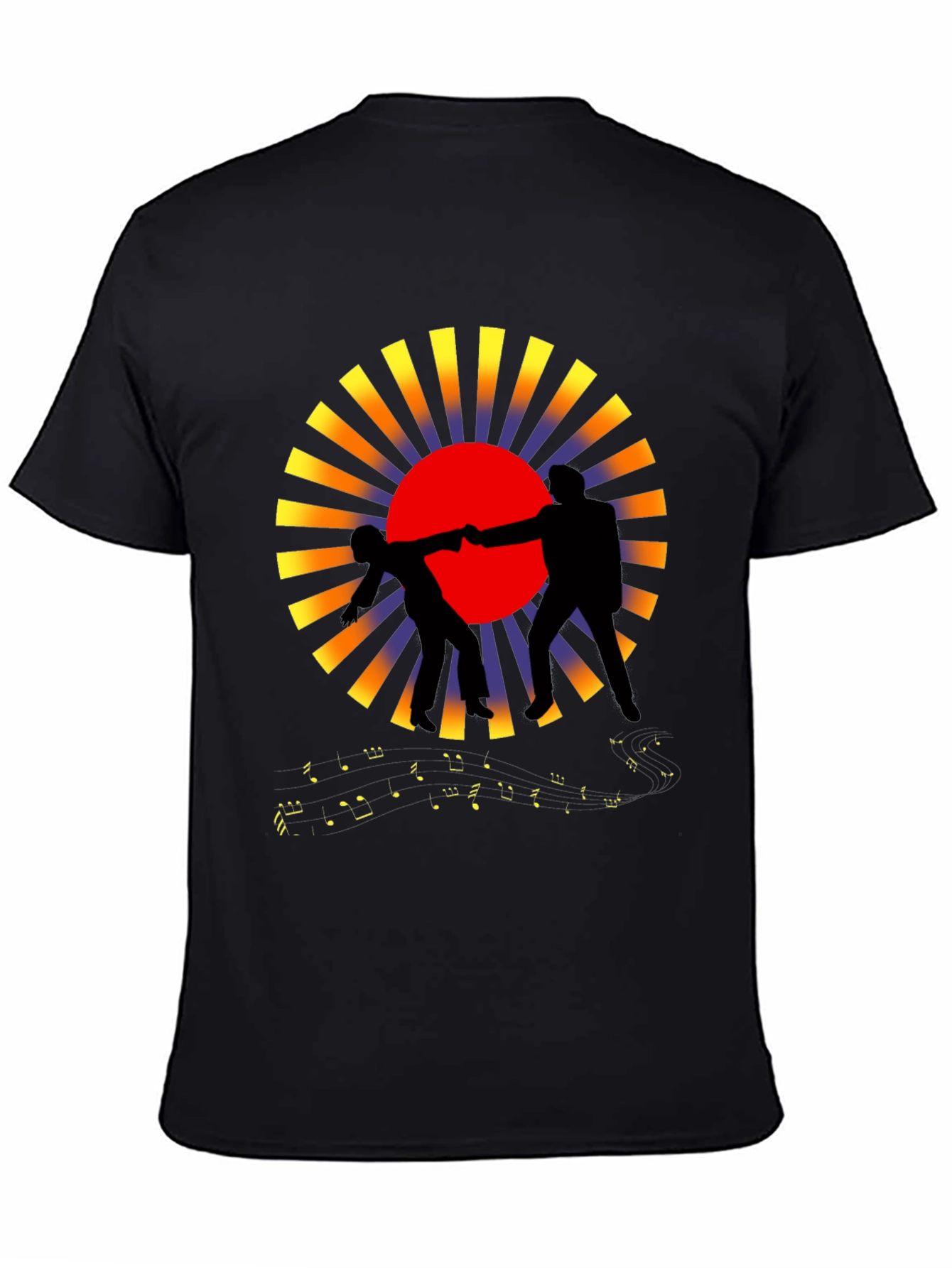 Sunset Fist Bump Black Graphic Tee