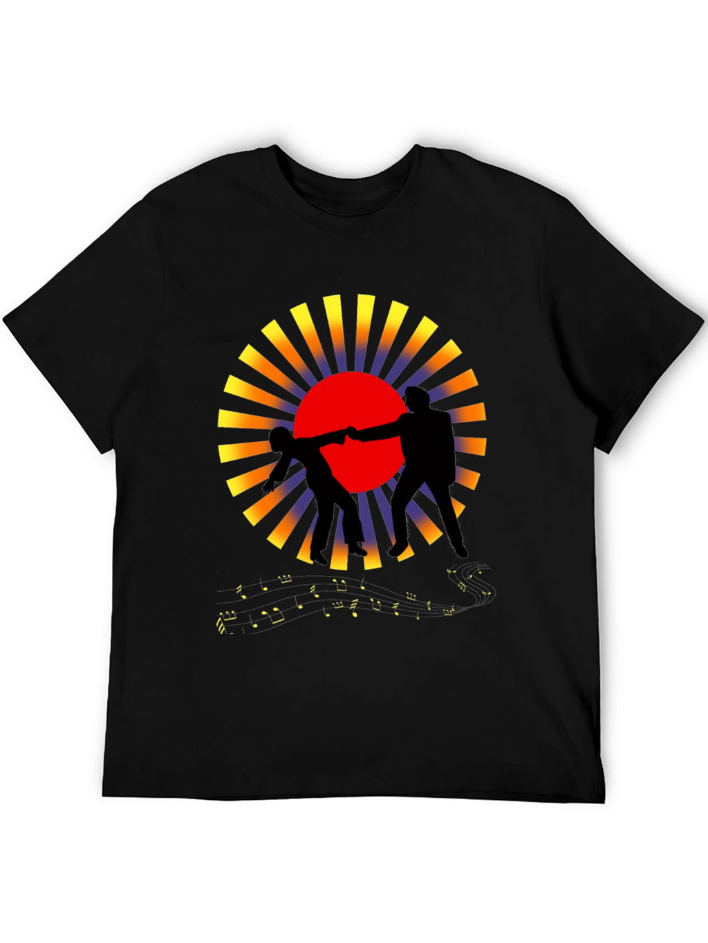 Sunset Fist Bump Black Graphic Tee