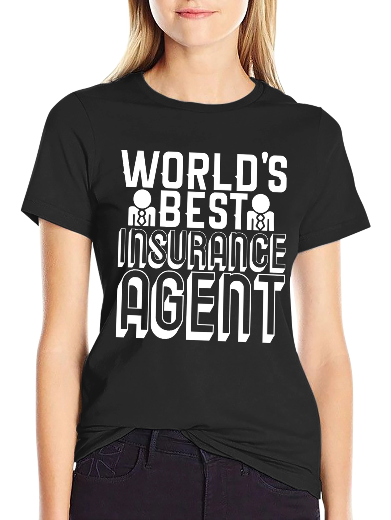 Worlds Best Insurance Agent T-Shirt - Black Cotton Tee