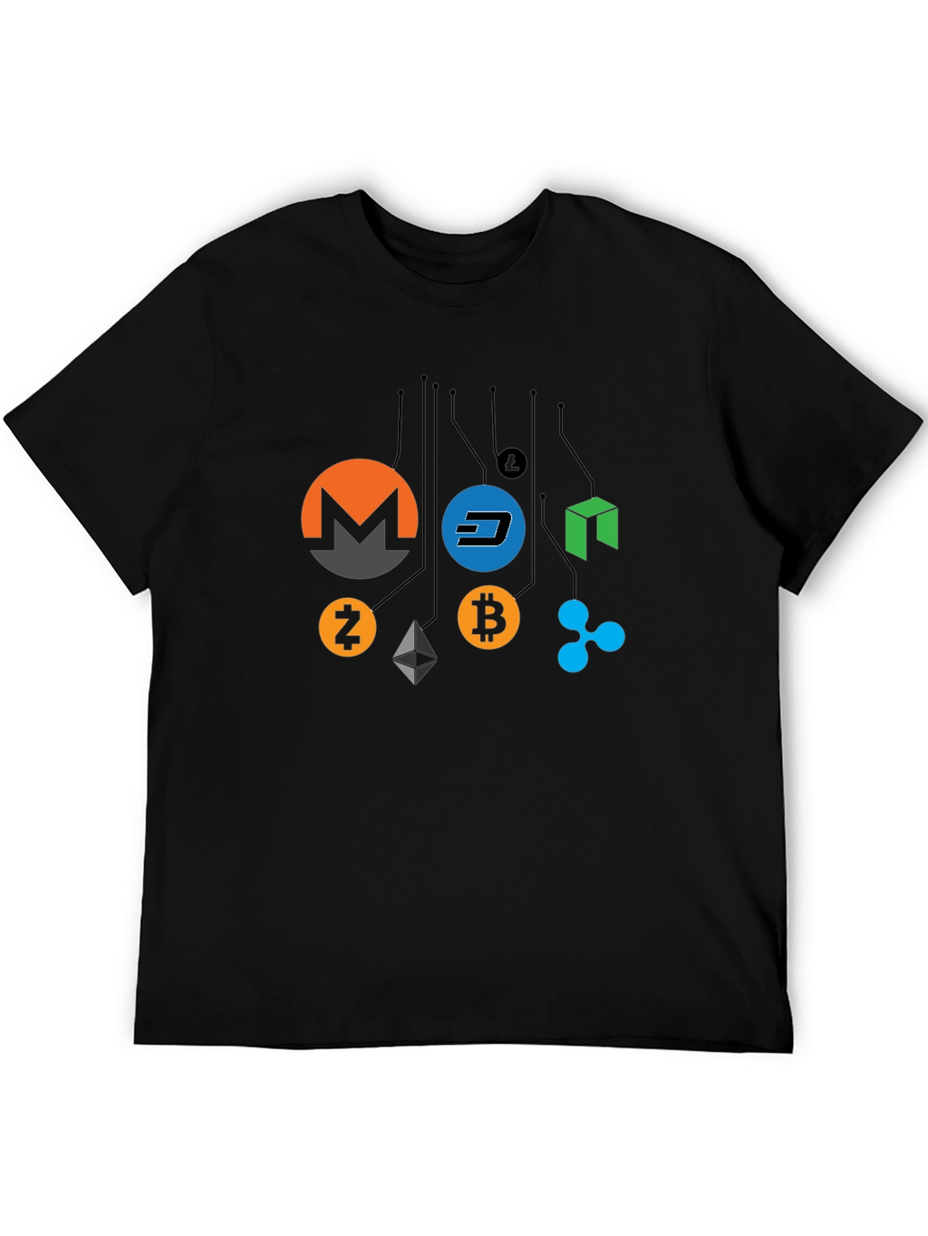Cryptocurrency T-Shirt - Bitcoin Monero Dash