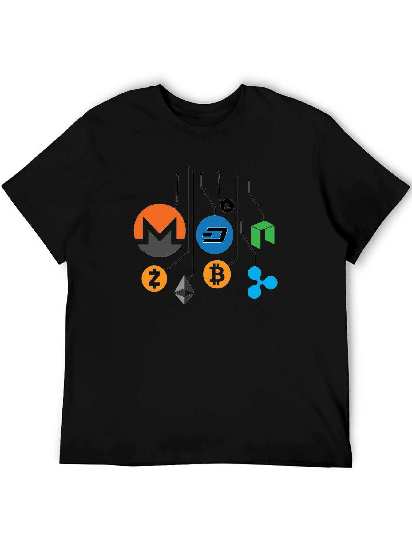 Cryptocurrency T-Shirt - Bitcoin Monero Dash
