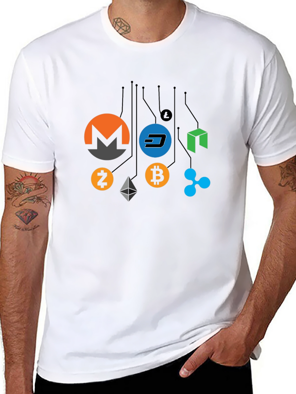 Cryptocurrency T-Shirt - Bitcoin Monero Dash