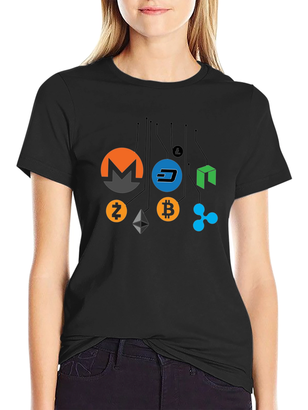 Cryptocurrency T-Shirt - Bitcoin Monero Dash
