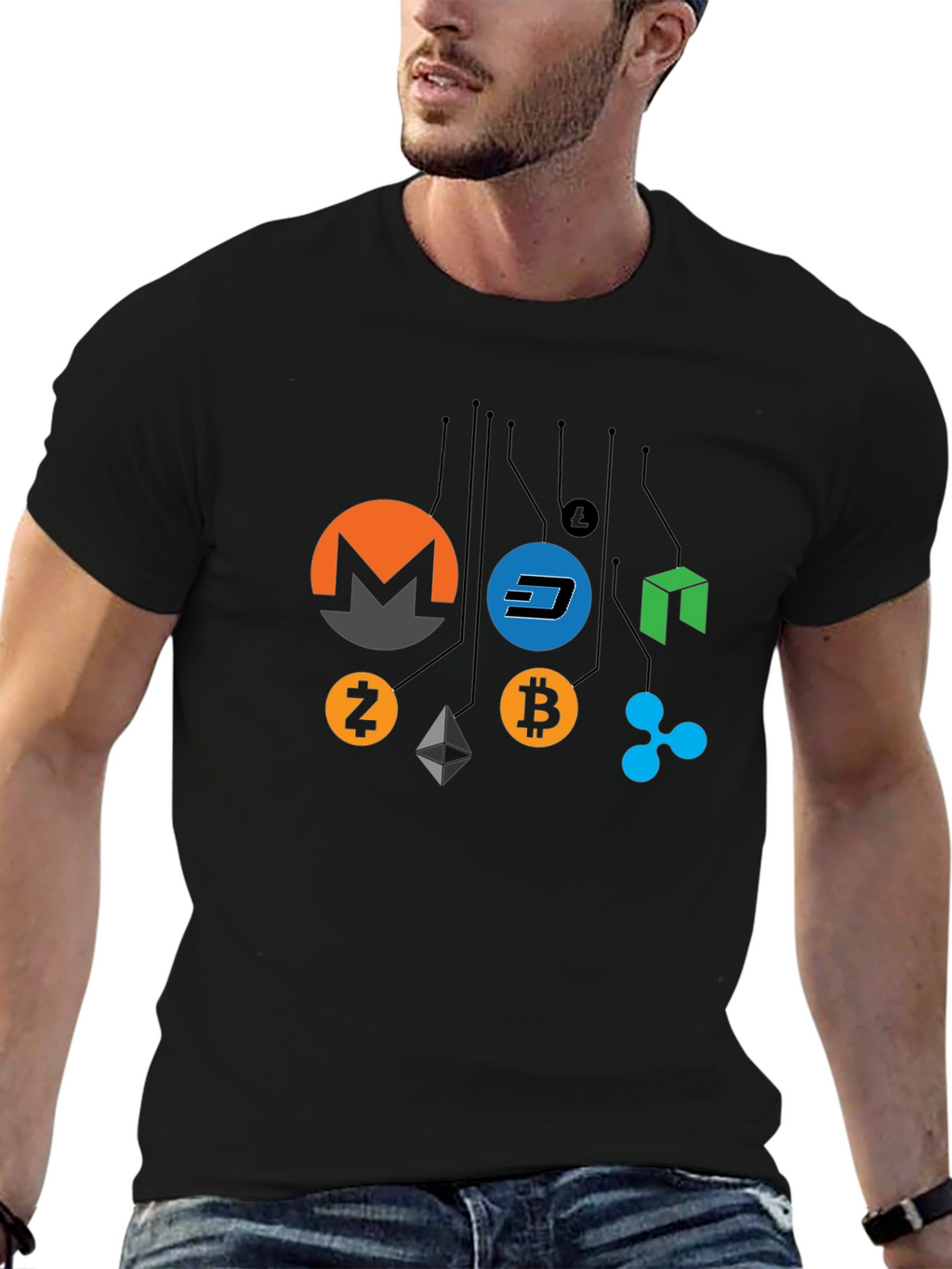 Cryptocurrency T-Shirt - Bitcoin Monero Dash