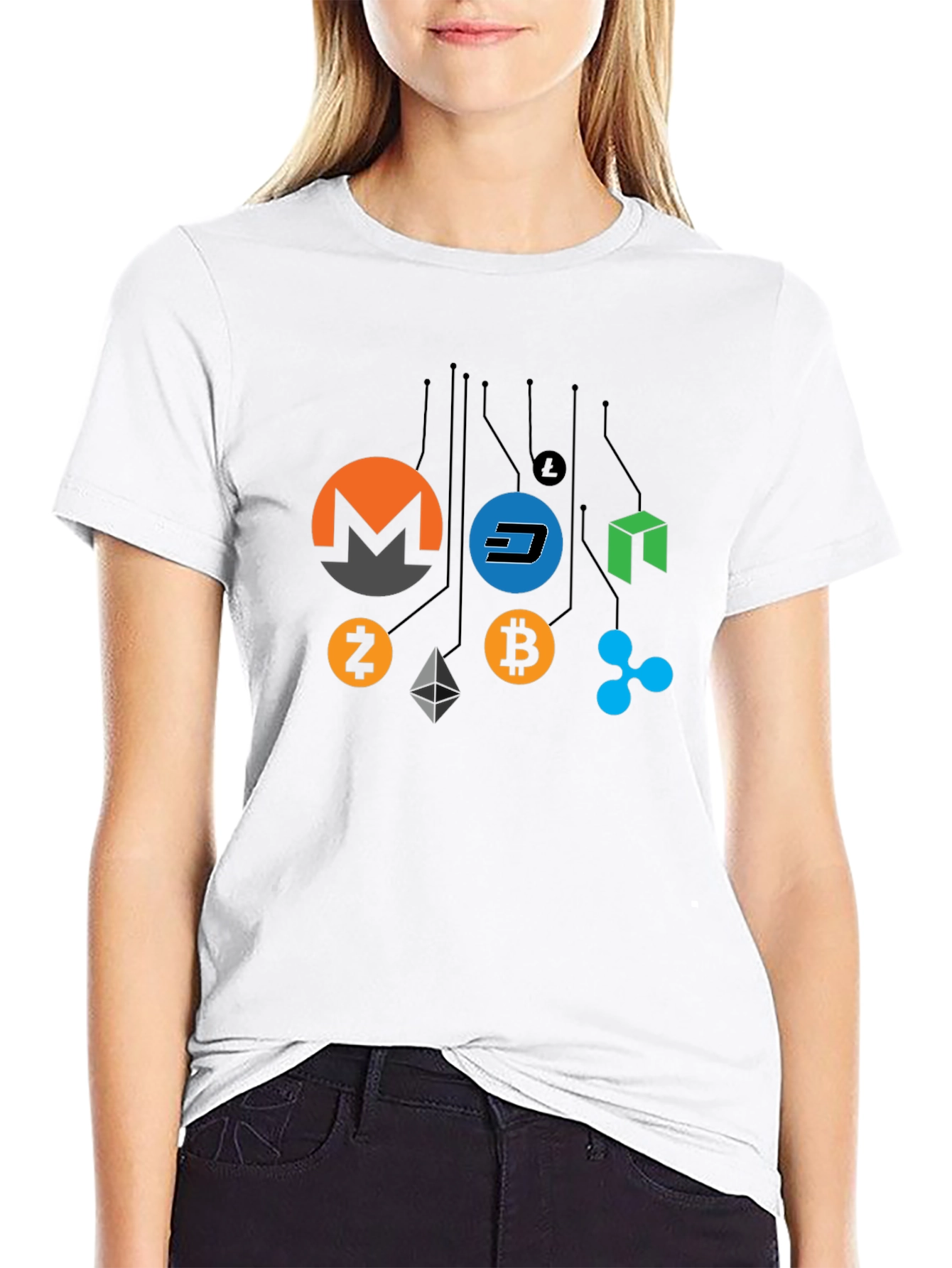 Cryptocurrency T-Shirt - Bitcoin Monero Dash