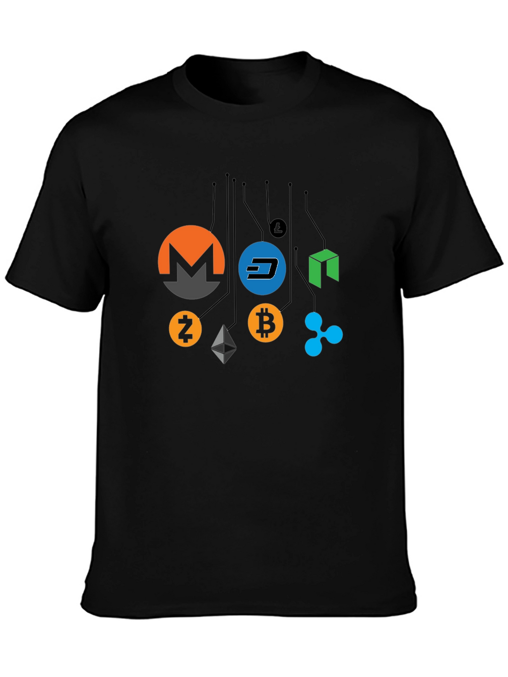 Cryptocurrency T-Shirt - Bitcoin Monero Dash