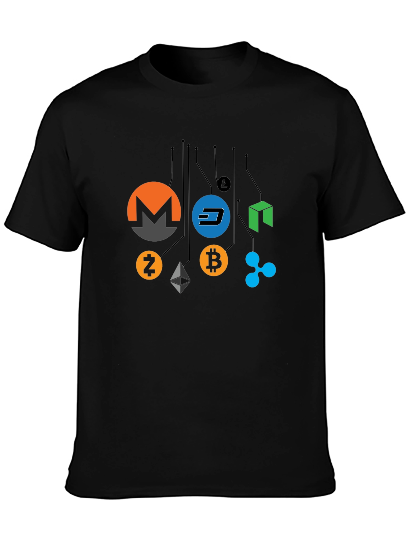 Cryptocurrency T-Shirt - Bitcoin Monero Dash