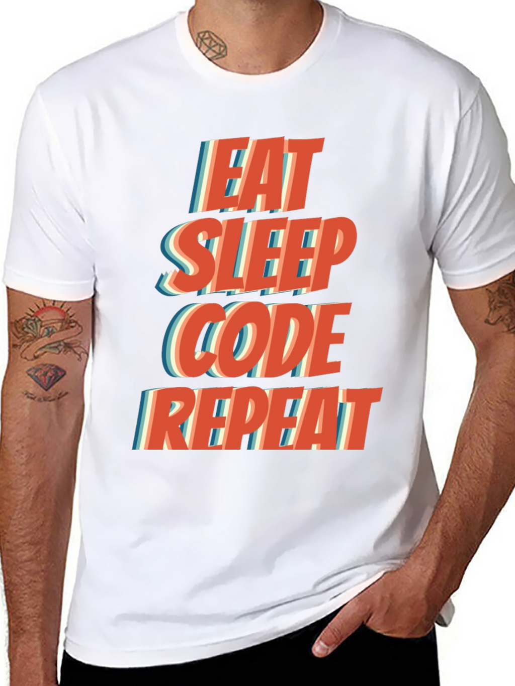 Eat Sleep Code Repeat T-Shirt - Programmer Humor