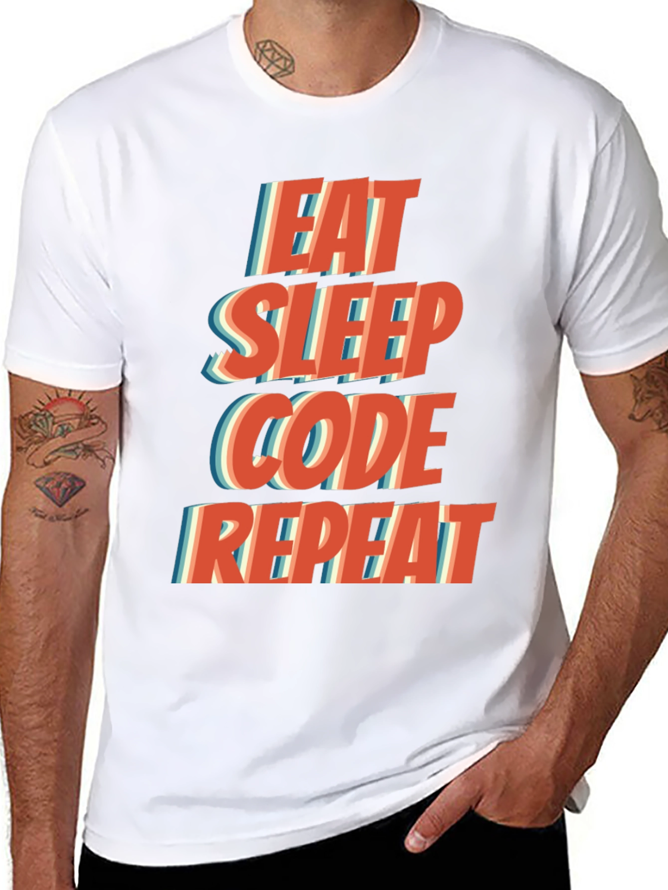 Eat Sleep Code Repeat T-Shirt - Programmer Humor
