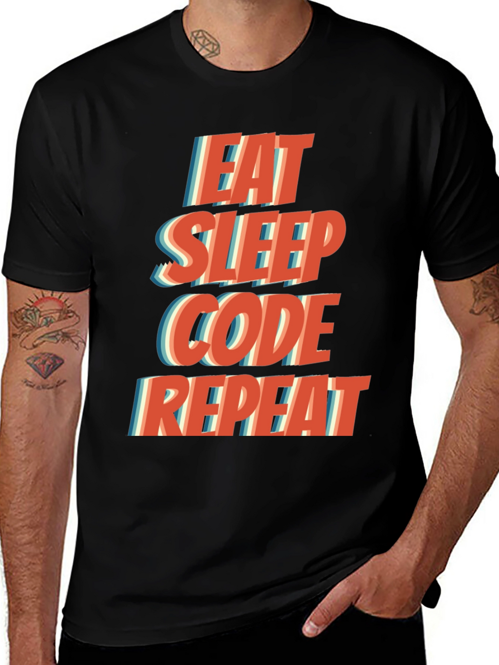 Eat Sleep Code Repeat T-Shirt - Programmer Humor