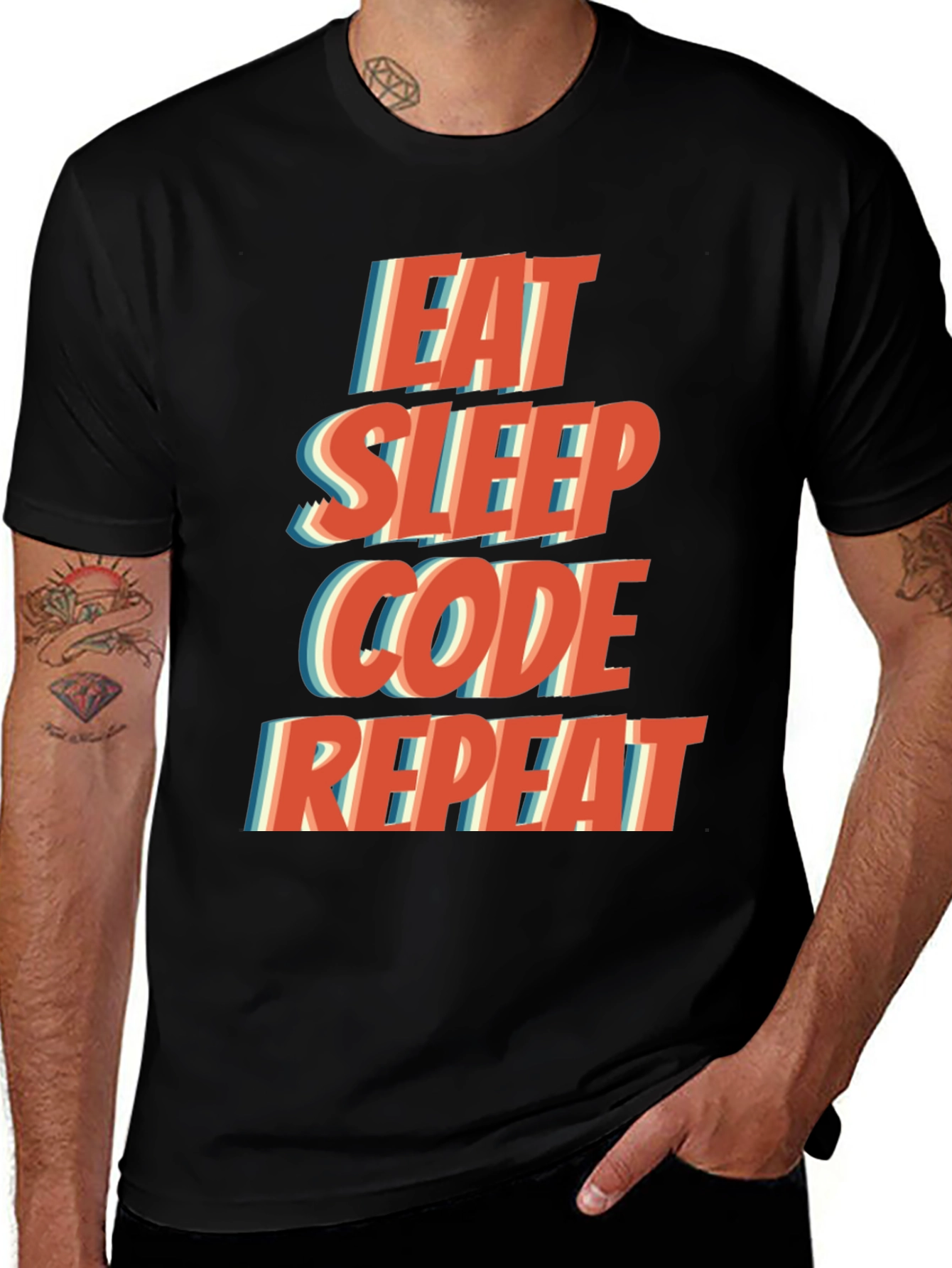Eat Sleep Code Repeat T-Shirt - Programmer Humor