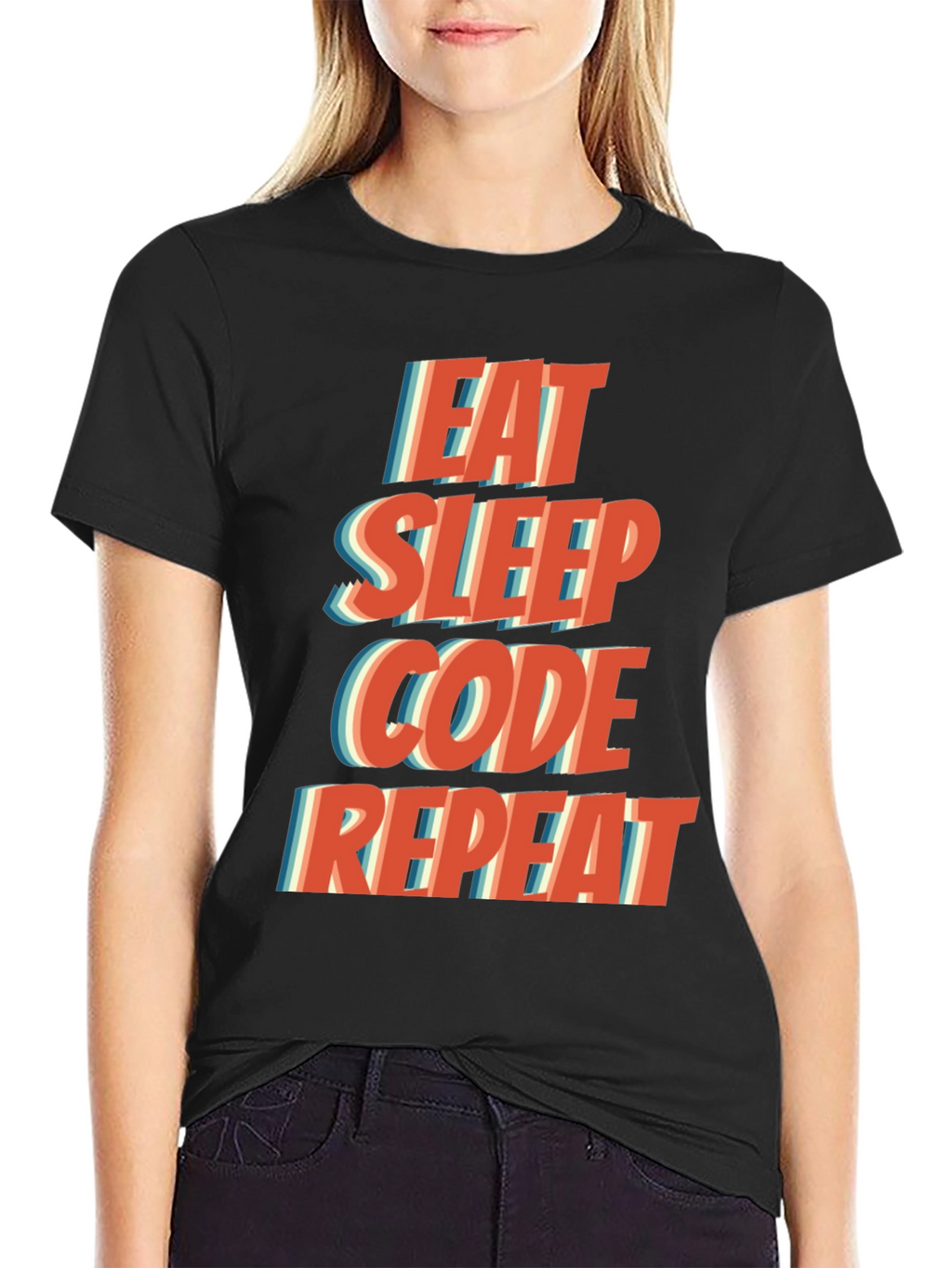 Eat Sleep Code Repeat T-Shirt - Programmer Humor