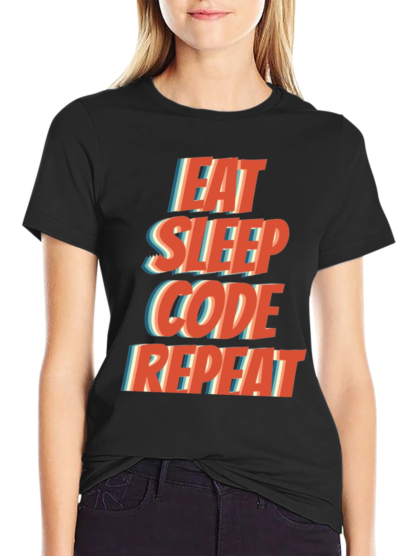 Eat Sleep Code Repeat T-Shirt - Programmer Humor