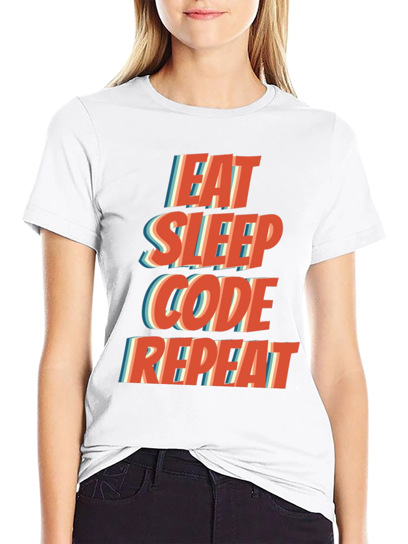 Eat Sleep Code Repeat T-Shirt - Programmer Humor