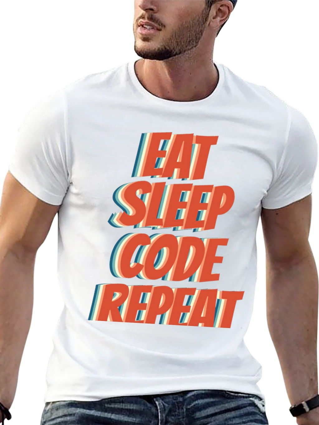 Eat Sleep Code Repeat T-Shirt - Programmer Humor