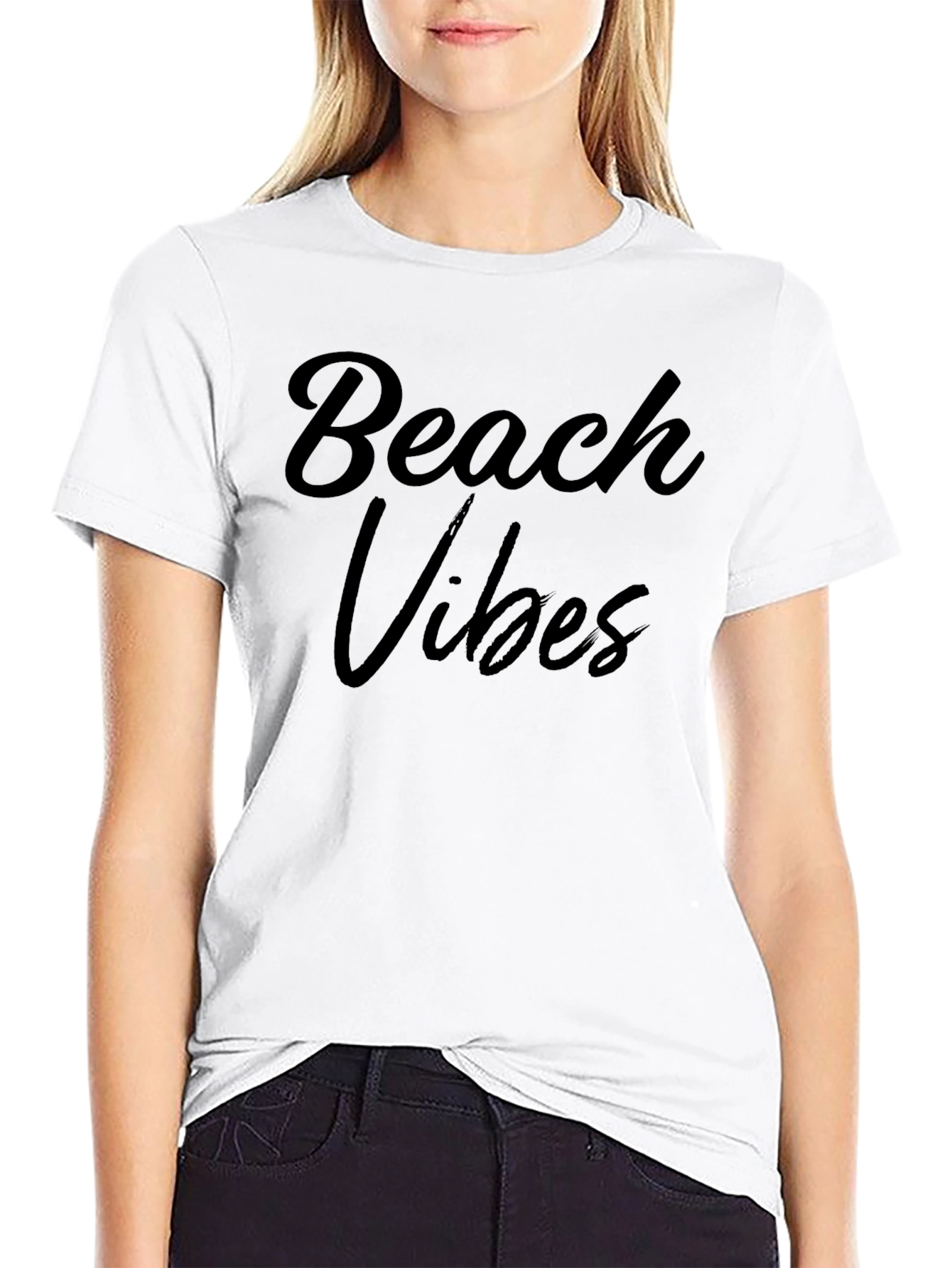 Beach Vibes Black Graphic T-Shirt