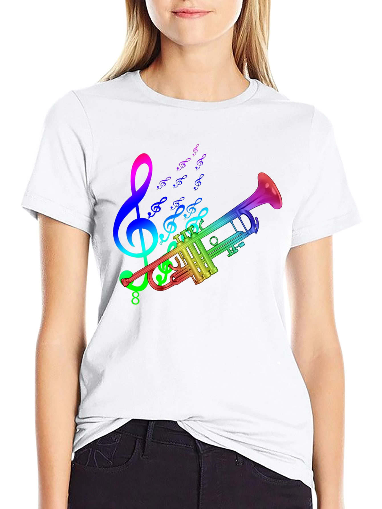Rainbow Trumpet T-Shirt - Music Lover Tee