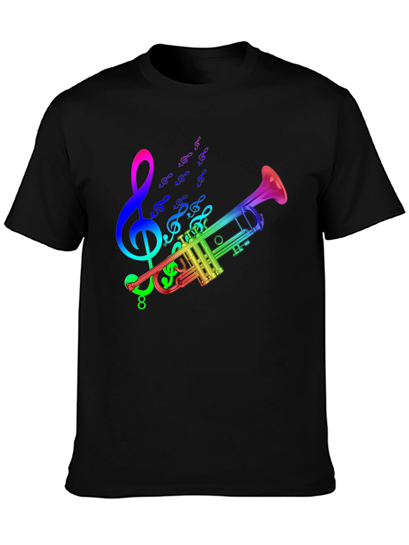 Rainbow Trumpet T-Shirt - Music Lover Tee