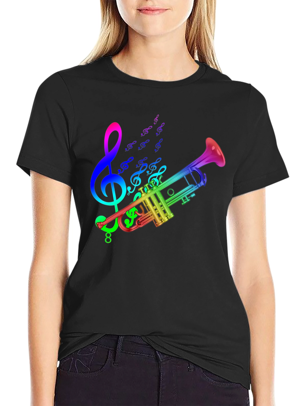 Rainbow Trumpet T-Shirt - Music Lover Tee