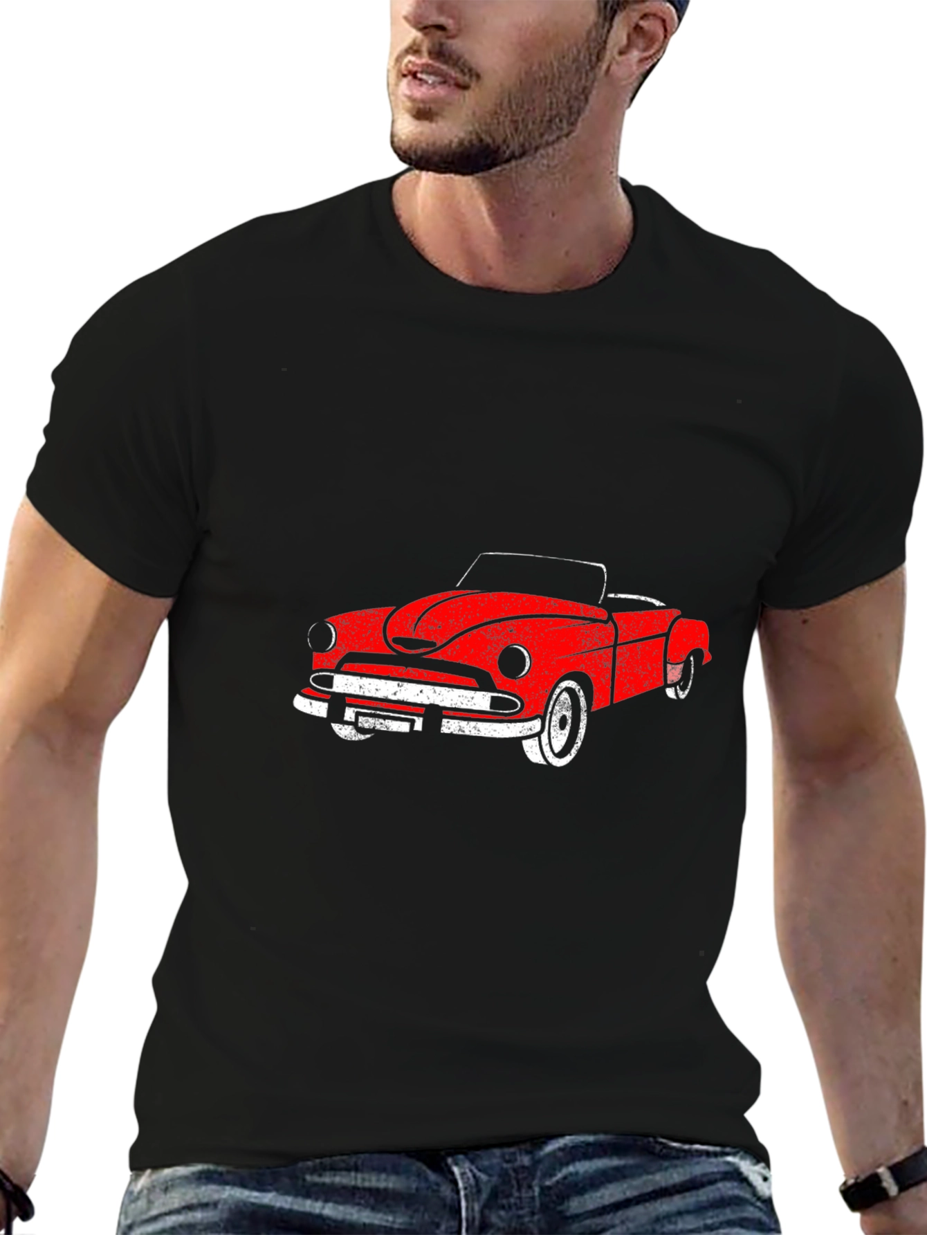 Classic Red Car Graphic T-Shirt