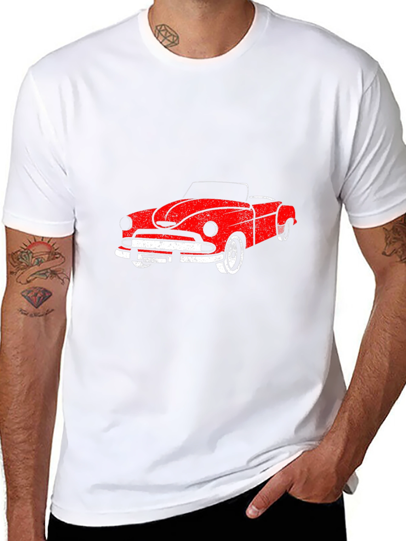 Classic Red Car Graphic T-Shirt