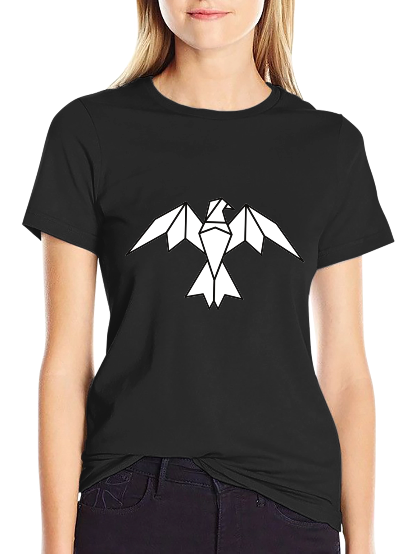 Geometric Eagle Graphic Tee - Mens Black Shirt