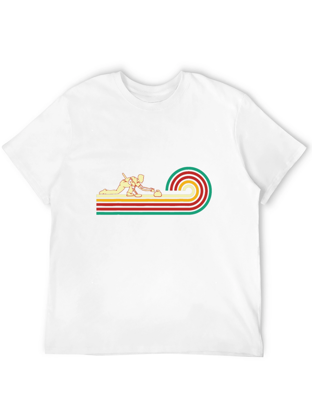 Retro Curling Graphic Tee - Black