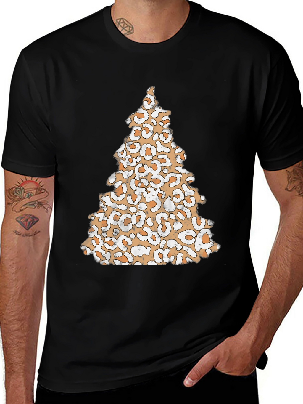 Leopard Print Christmas Tree T-Shirt