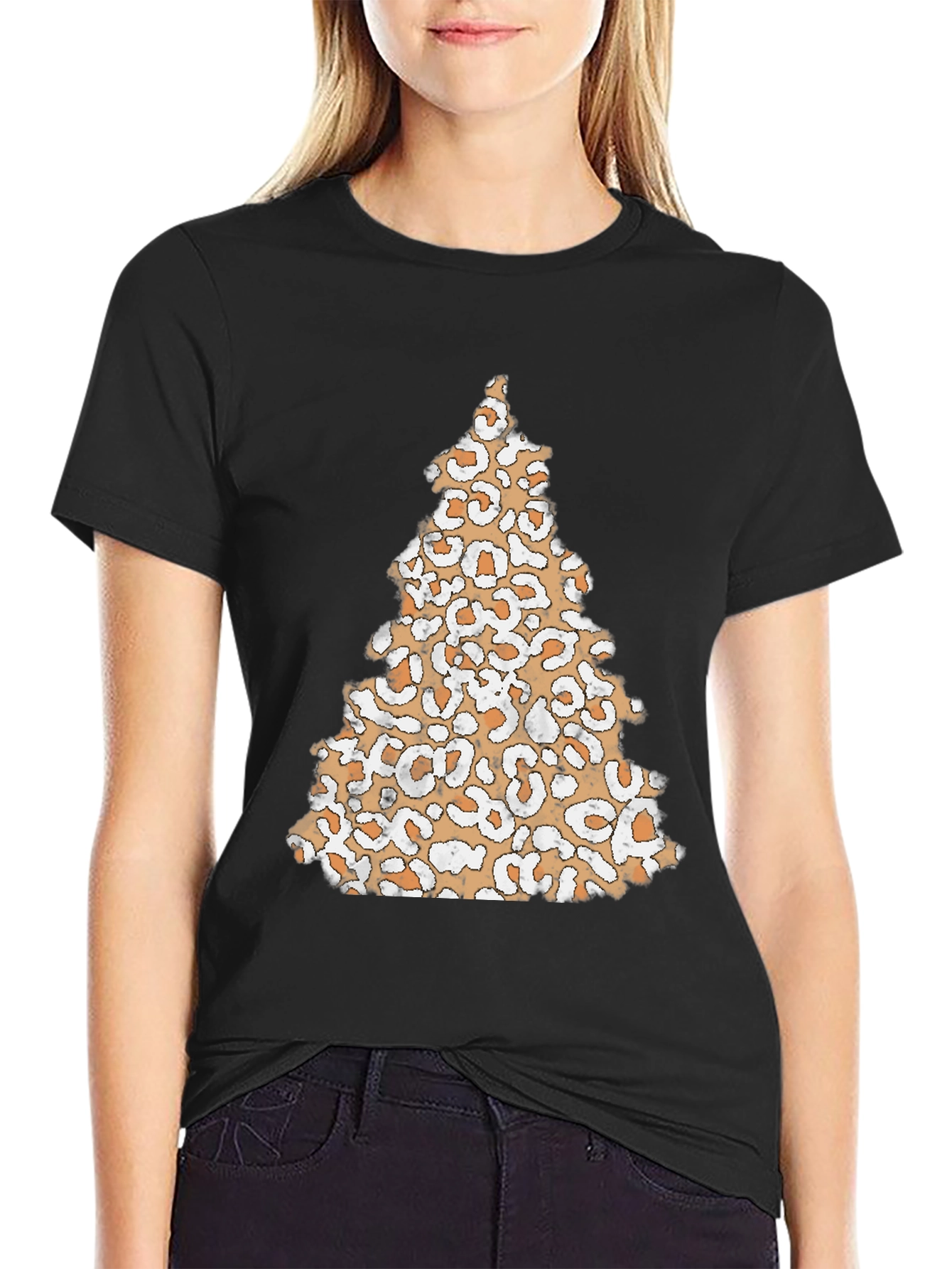 Leopard Print Christmas Tree T-Shirt